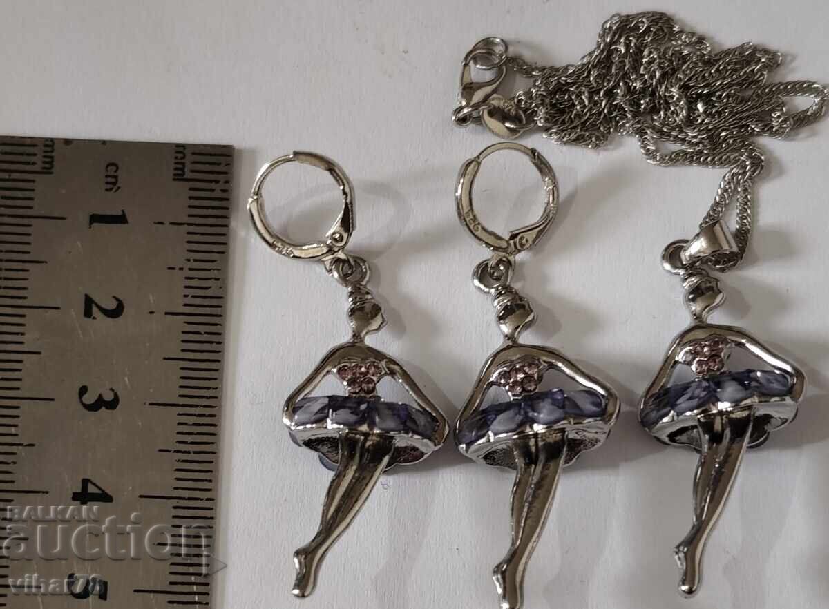 Silver earrings and pendant set with price 219.99 BGN | € 112.48