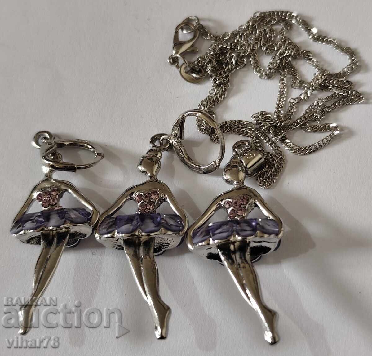 Silver earrings and pendant set - 6