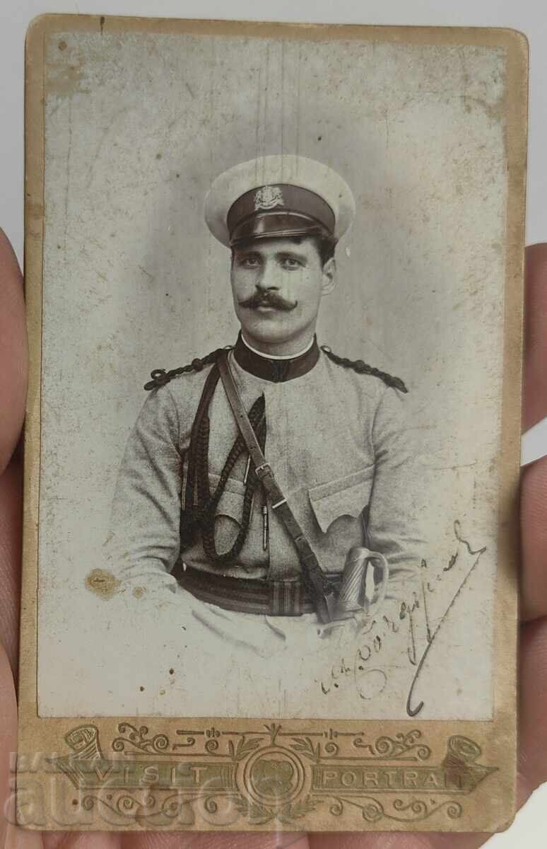 Sabie militară din 1902, cu inscripție, fotografie militară pe carton Sabie militară din 1902, cu inscripție, fotografie militară pe carton