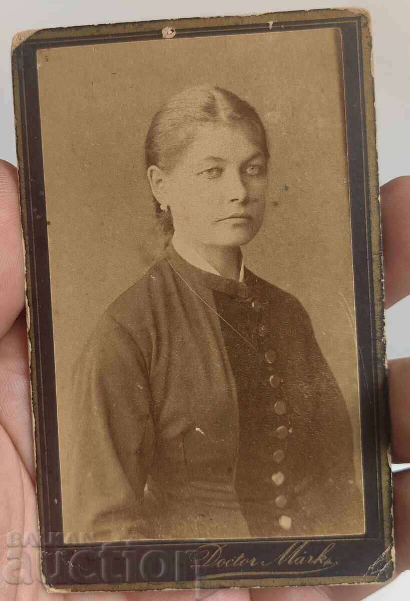END OF THE 19TH CENTURY DOCTOR MARK WOMAN OLD PHOTO CARD END OF THE 19TH CENTURY DOCTOR MARK WOMAN OLD PHOTO CARD