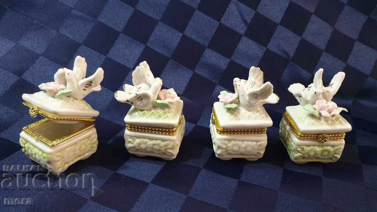 Σετ μικρών πορσελάνινων κουτιών για κοσμήματα - 7 Σετ μικρών πορσελάνινων κουτιών για κοσμήματα - 7