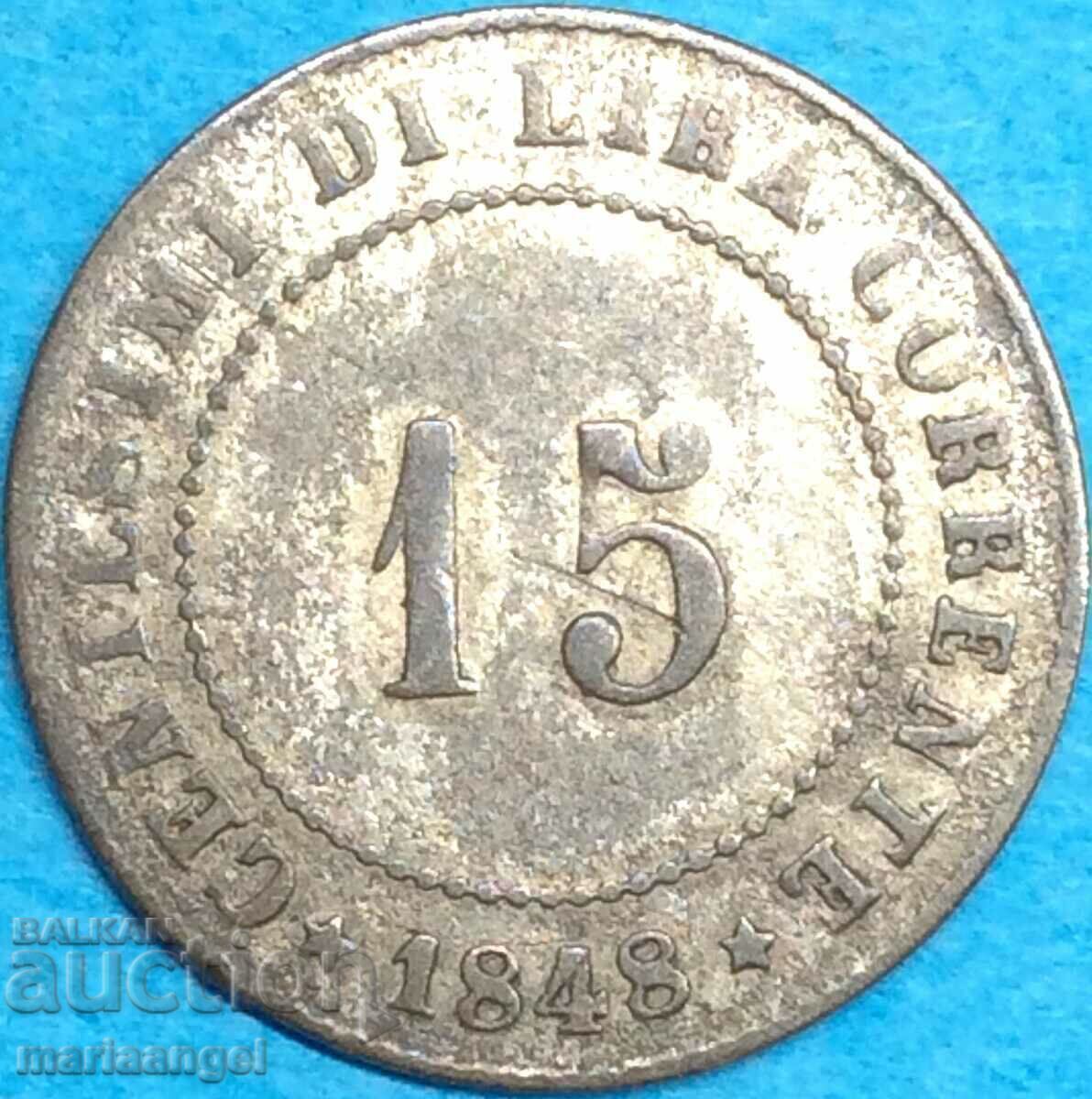15 centesimi 1848 Italy Venetian Lion silver with price € 25.00 | 48.90 BGN 15 centesimi 1848 Italy Venetian Lion silver with price € 25.00 | 48.90 BGN