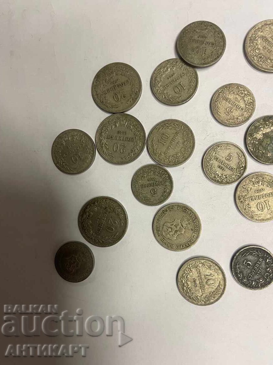 Lot of 25 coins of 5, 10 and 20 stotinki from 1906, 1912 and 1913 with price 19.00 BGN | € 9.71 Lot of 25 coins of 5, 10 and 20 stotinki from 1906, 1912 and 1913 with price 19.00 BGN | € 9.71