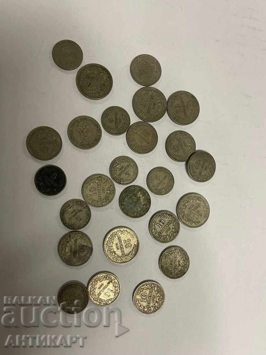 Lot of 25 coins of 5, 10 and 20 stotinki from 1906, 1912 and 1913 Lot of 25 coins of 5, 10 and 20 stotinki from 1906, 1912 and 1913