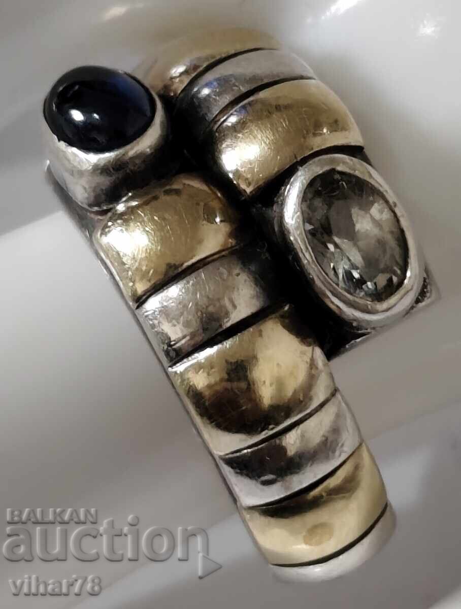 Licitație INELE DE ARGINT CU ELEMENTE DE AUR