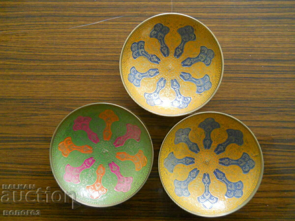 Bronze bowls (cloisonné enamel) - India Bronze bowls (cloisonné enamel) - India