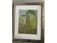 картина дама с чадър