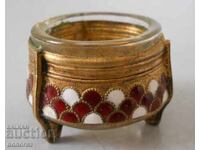 Solniță rusească vintage placată cu aur "Hommet"