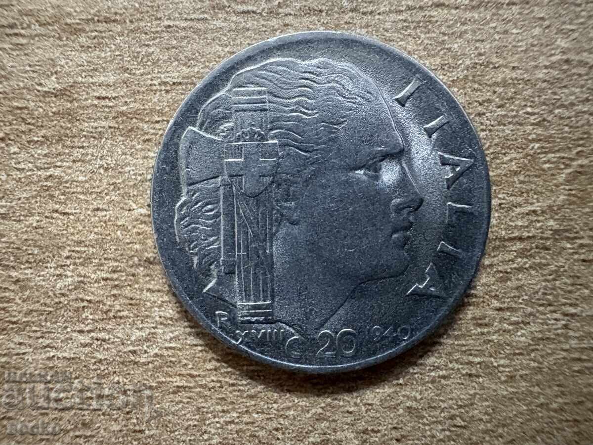 Italy - 20 Centesimi (1940) - Magnetic, Reeded Edge