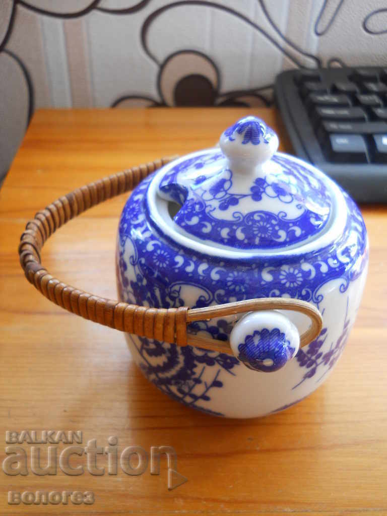 Antique porcelain sugar bowl "Thomas Webb" England Antique porcelain sugar bowl "Thomas Webb" England