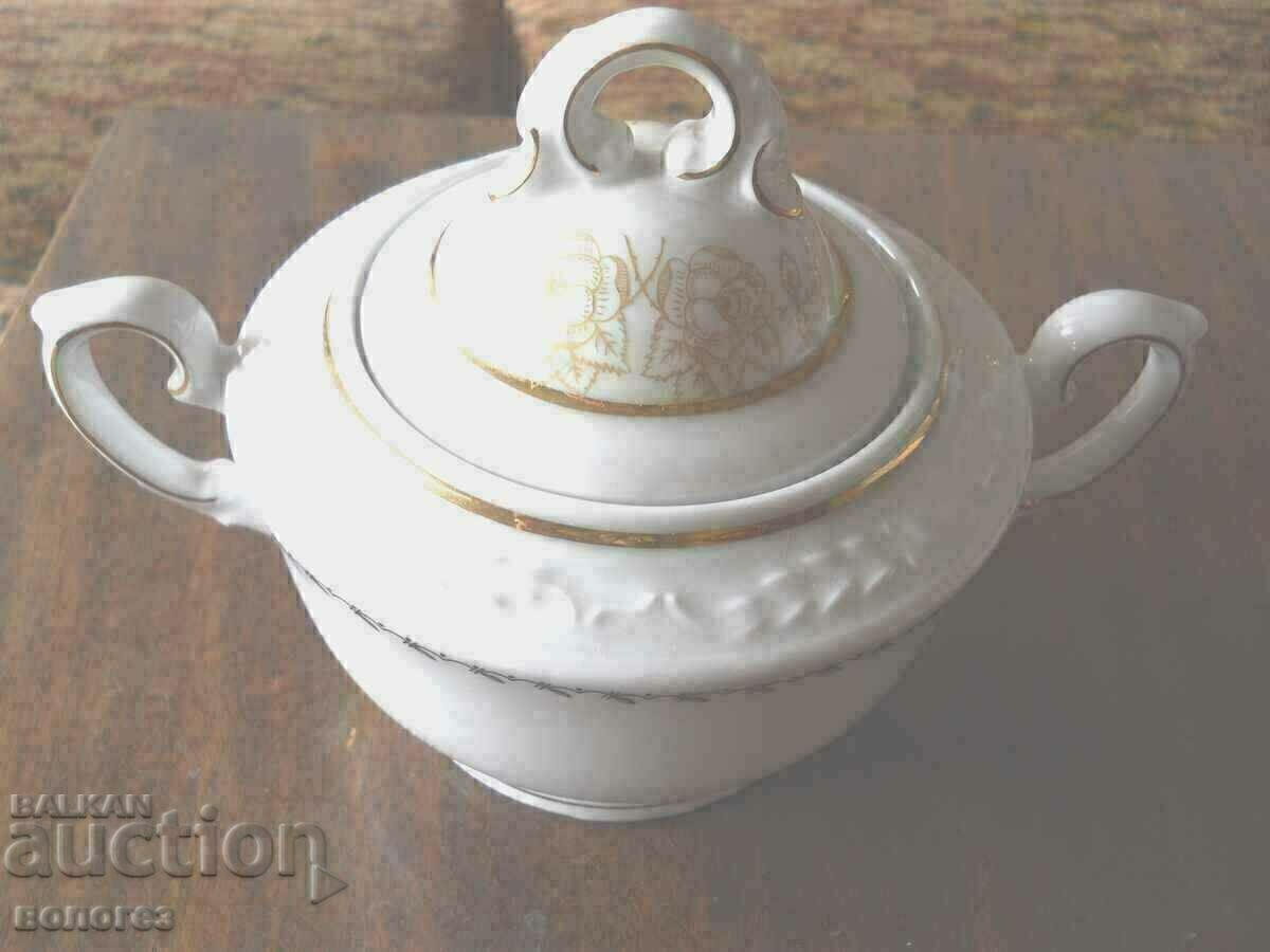 Auction Large porcelain sugar bowl "Rosmaris Bavaria" (Germany) Auction Large porcelain sugar bowl "Rosmaris Bavaria" (Germany)