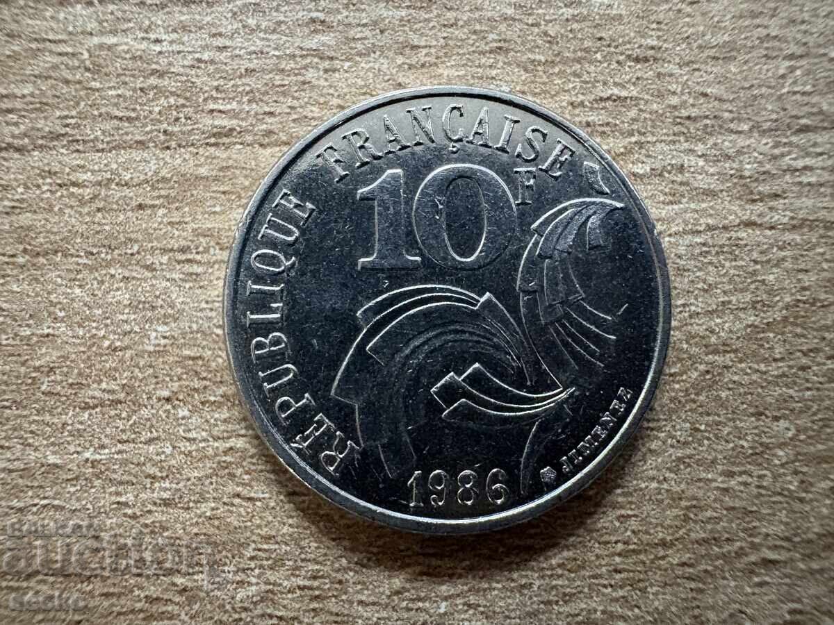 Γαλλία - 10 φράγκα (1986) - Ελευθερία, Ισότητα, Αδελφότητα