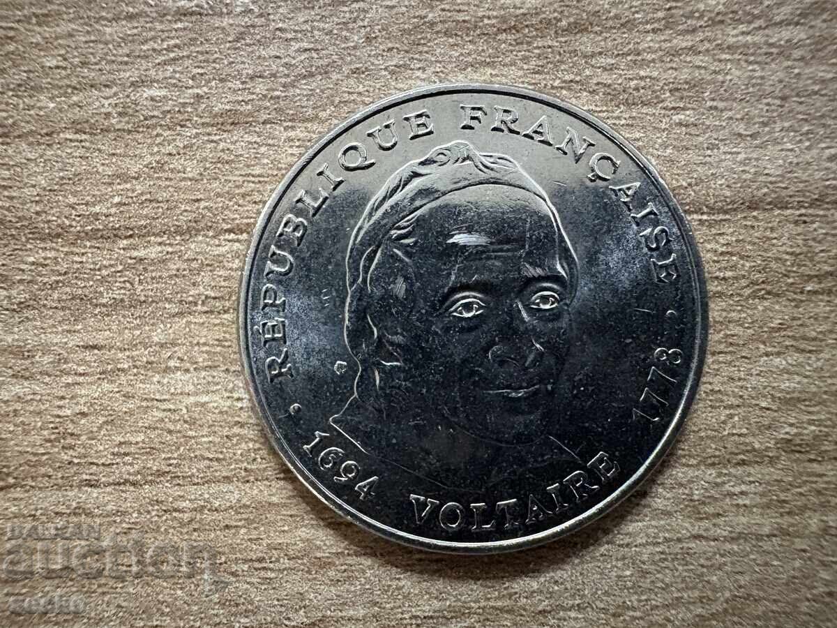 France - 5 Francs (1994) - 300th Anniversary of Voltaire's Birth with price 2.50 BGN | € 1.28 France - 5 Francs (1994) - 300th Anniversary of Voltaire's Birth with price 2.50 BGN | € 1.28
