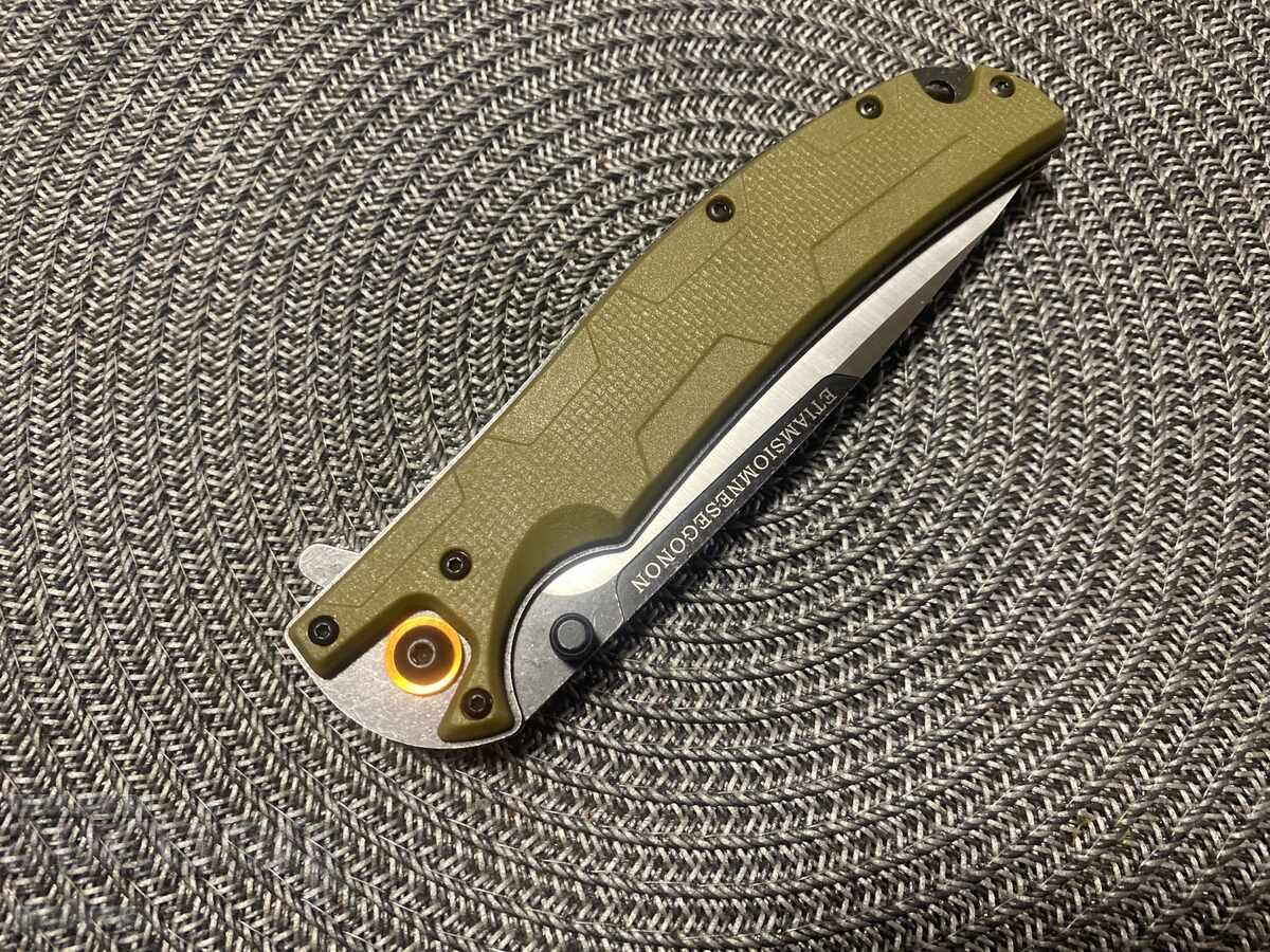 Auction  Tactical Folding Knife EDC, D2 Blade - G10 Handle; 118x228