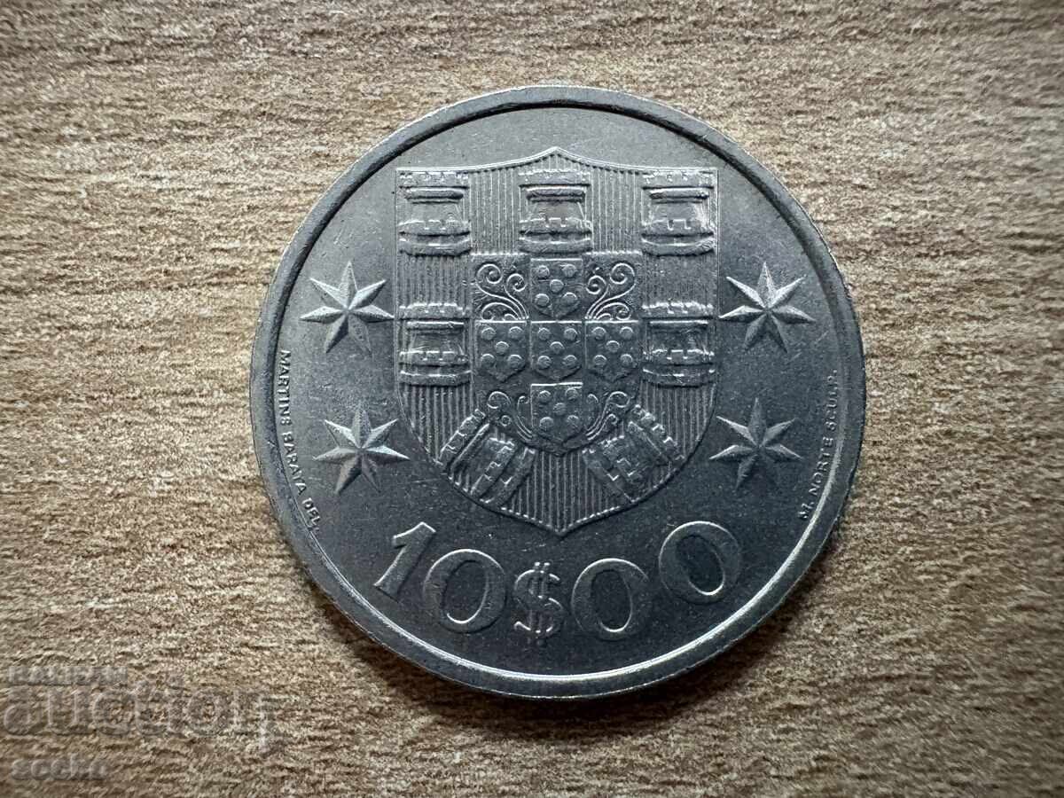 Portugalia - 10 escudos (1973)