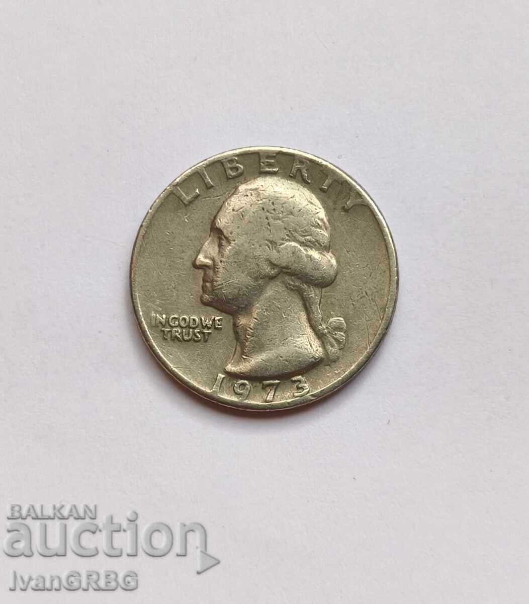 1/4 ΔΟΛ. ΗΠΑ 25 λεπτά 1973 αμερικανικό νόμισμα quarter dollar ΗΠΑ