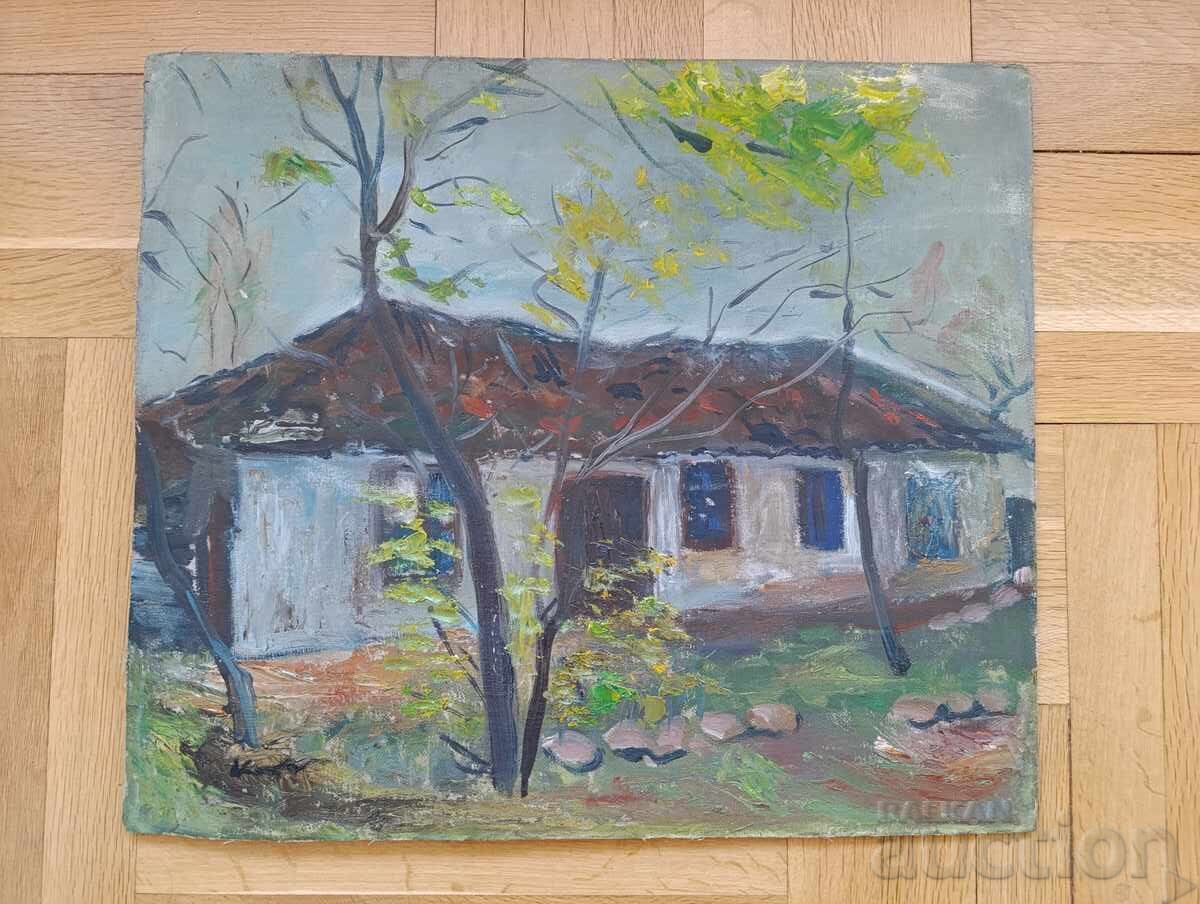 Tablou vechi în ulei, autor bulgar