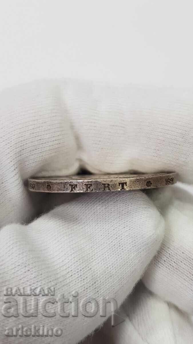 СГРЕШЕНА - Рядка сребърна монета 5 лири 1874 Италия - 7