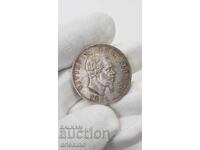 GREȘITĂ - Monedă rară de argint 5 lire 1874 Italia