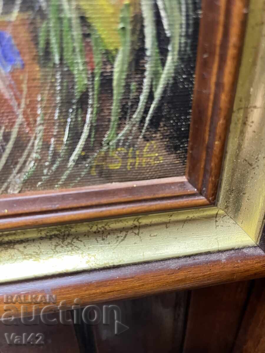 Peacock painted with oil paints on canvas - Desislava Radeva with price 400.00 BGN | € 204.52