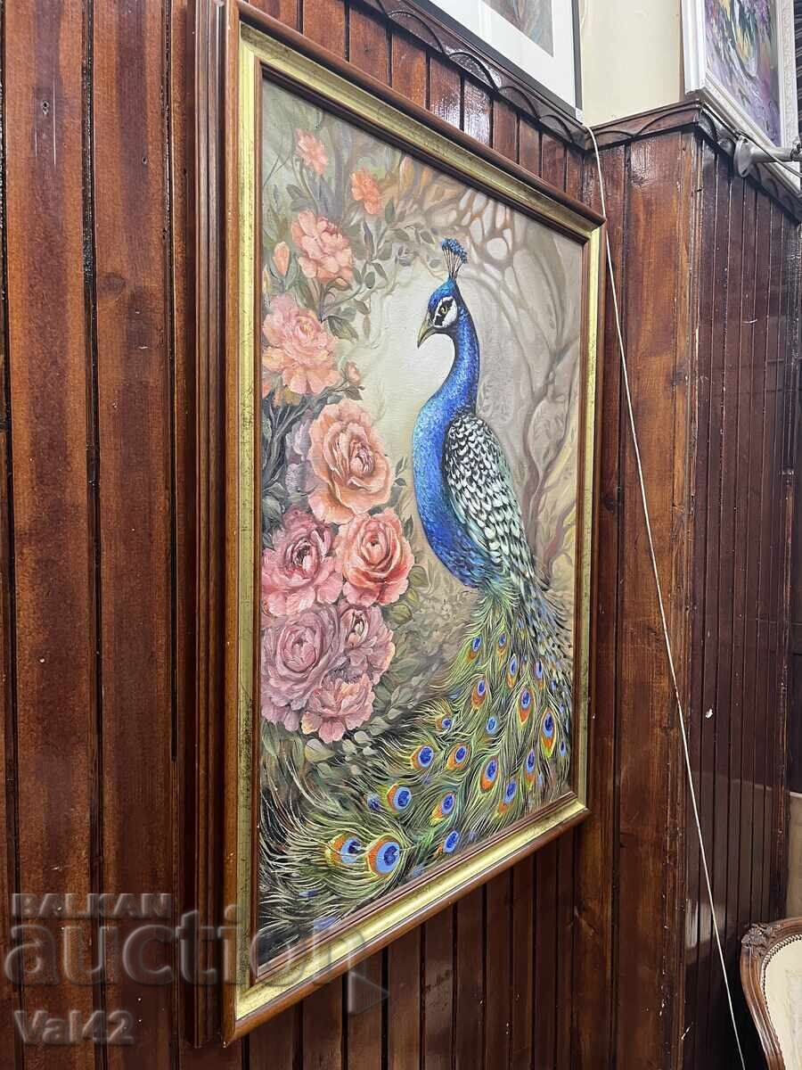 Delivery of Peacock painted with oil paints on canvas - Desislava Radeva