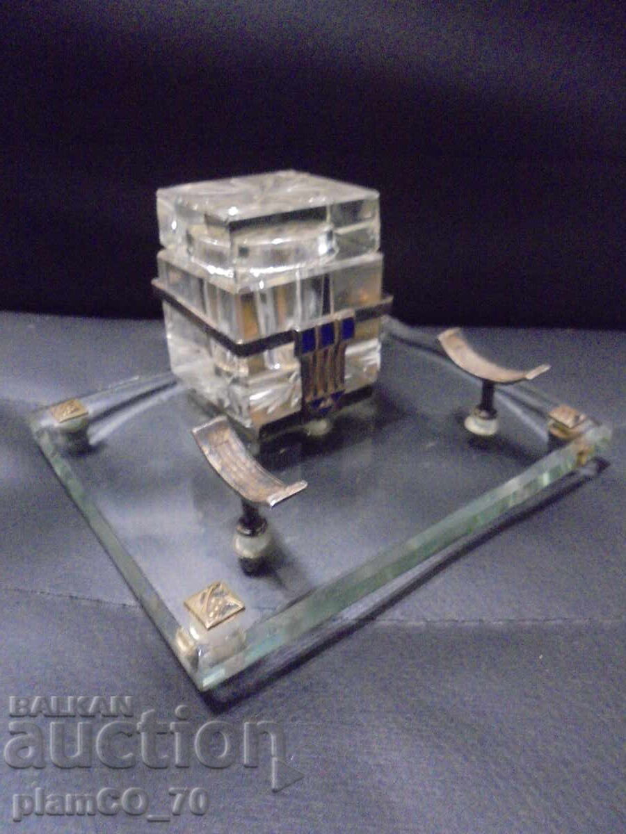 №8356 Old glass inkwell - 6 №8356 Old glass inkwell - 6