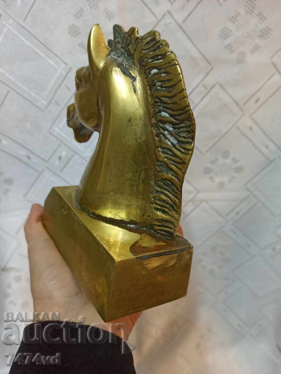 Bronze solid bookends with a horse head - 6 Bronze solid bookends with a horse head - 6