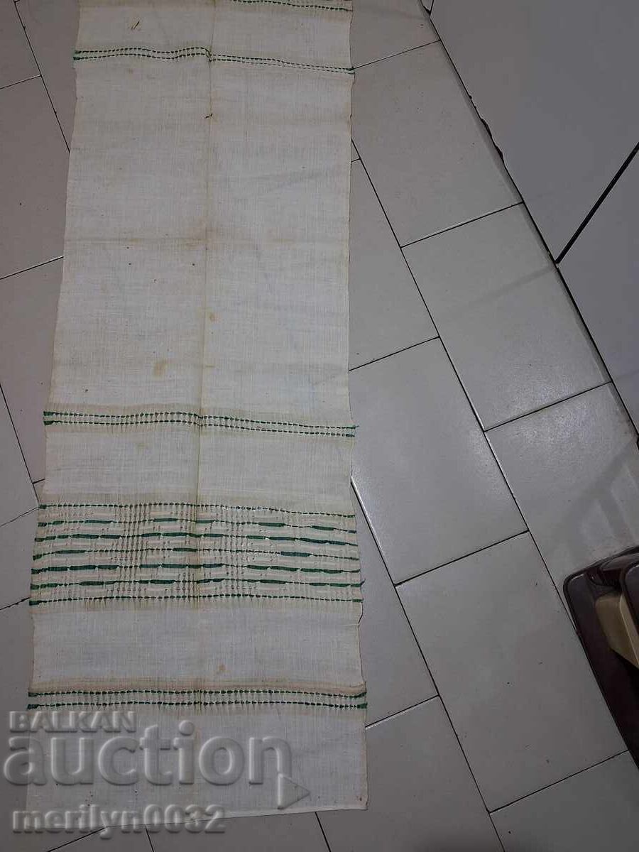 Dantela broderie Kennar din stofa tesuta manual veche - 7