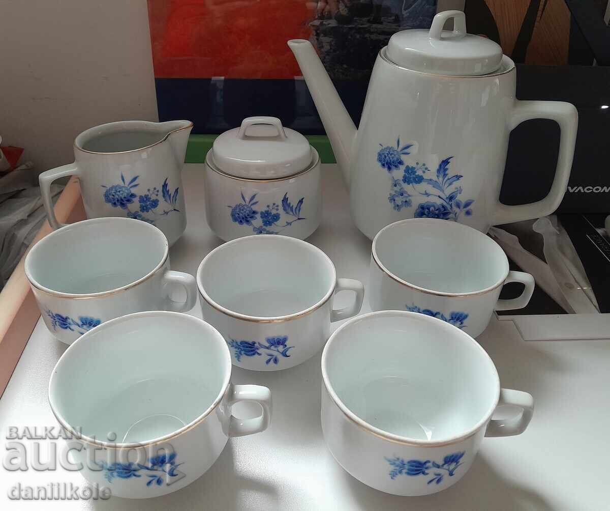*$*Y*$* СТАР СЕТ 10 ЧАСТИ ПОРЦЕЛАН ЗА ЧАЙ КАФЕ КИТКА *$*Y*$*