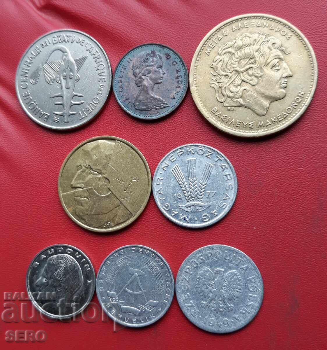 Смесен лот от 8 монети с цена 1.00 лв. | € 0.51