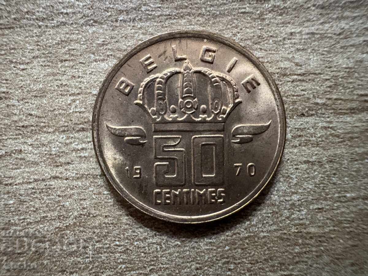 Belgia - 50 cenți (1970) - BELGIA Belgia - 50 cenți (1970) - BELGIA