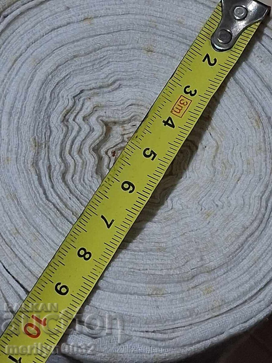 Hand-woven white fabric roll for dowry, double width - 5