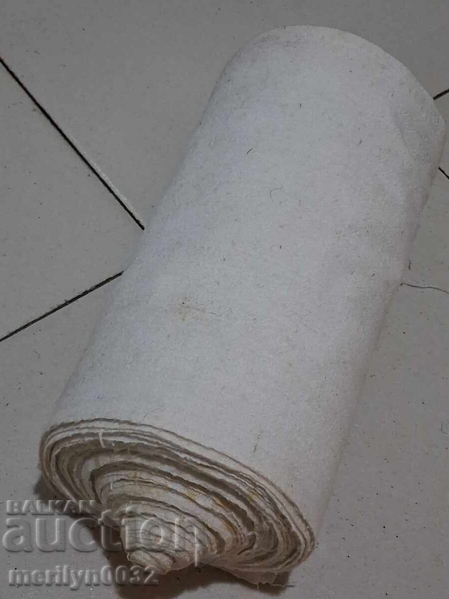 Hand-woven white fabric roll for dowry, double width - 6
