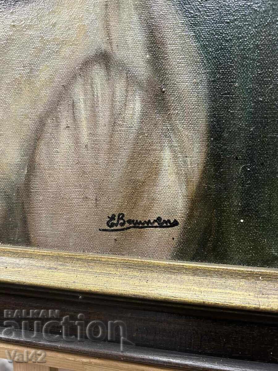 Reproduction "The Crying Boy" - oil paints on print with price 5.50 BGN | € 2.81 Reproduction "The Crying Boy" - oil paints on print with price 5.50 BGN | € 2.81