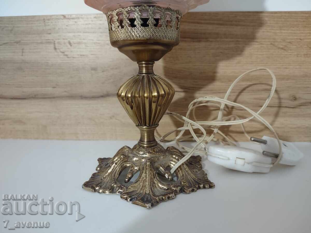 Auction  Night or desk lamp works, shines, bronze, glass 11.11..25