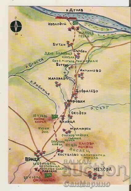 Bulgaria Card The Path of Botev's Detachment
