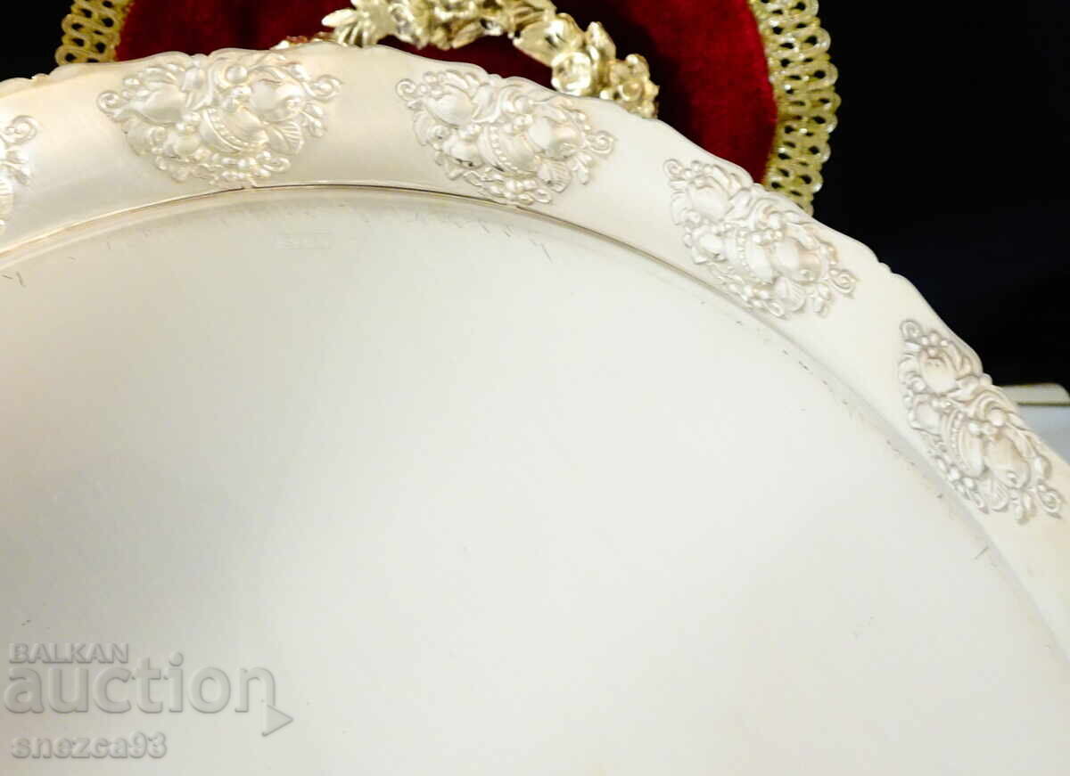 Ασημένιο δίσκος Quist 33 εκ., ανάγλυφα φρούτα - 5