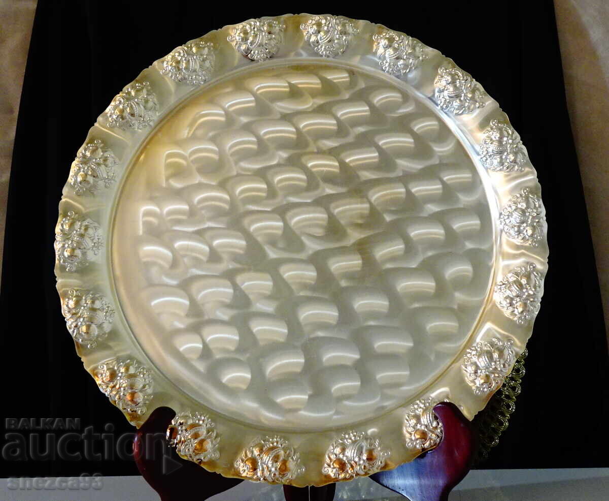 Ασημένιο δίσκος Quist 33 εκ., ανάγλυφα φρούτα - 7