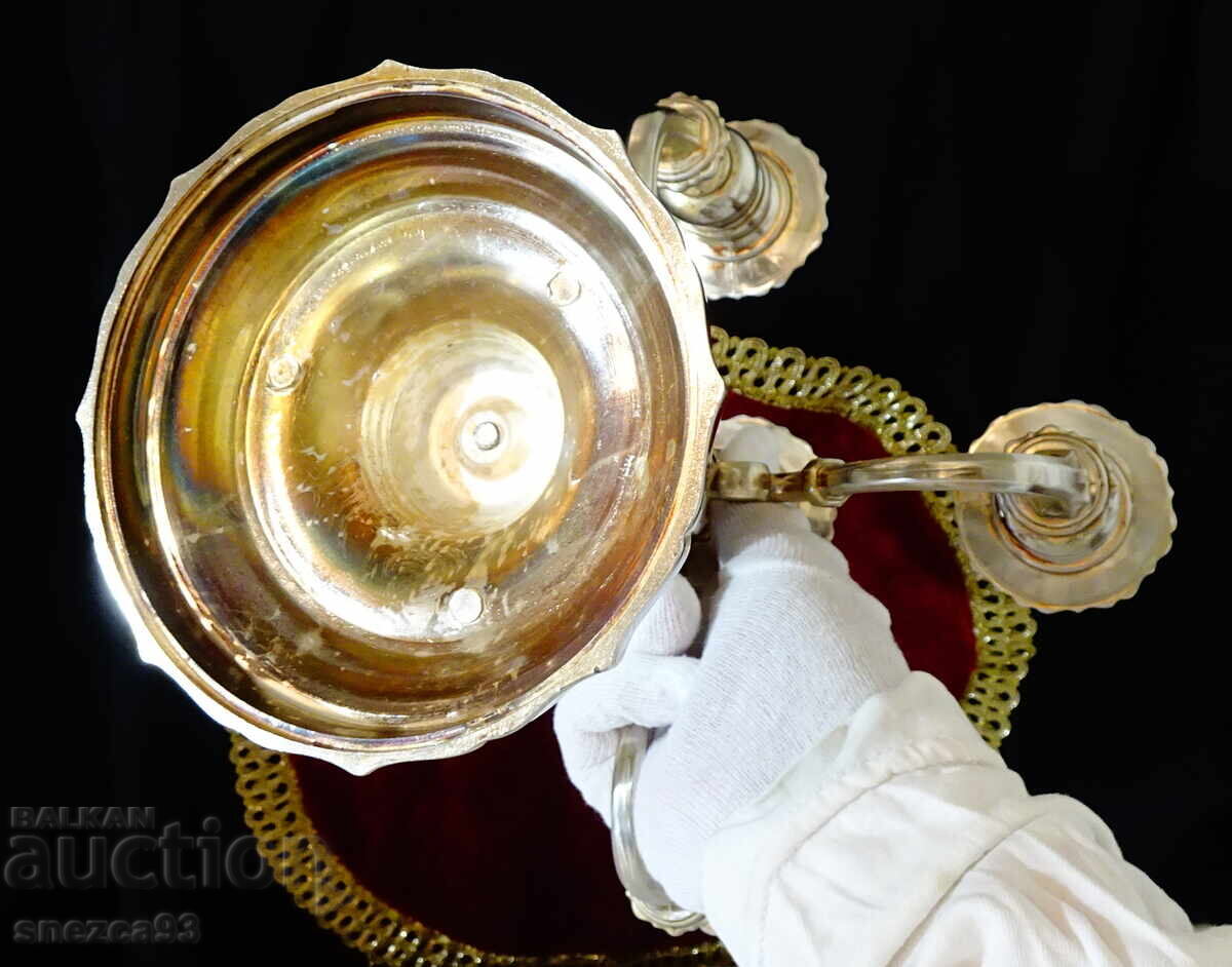 Ασημένιο κηροπήγιο πεντάδα, 1.6 κιλά, βικτοριανό - 5