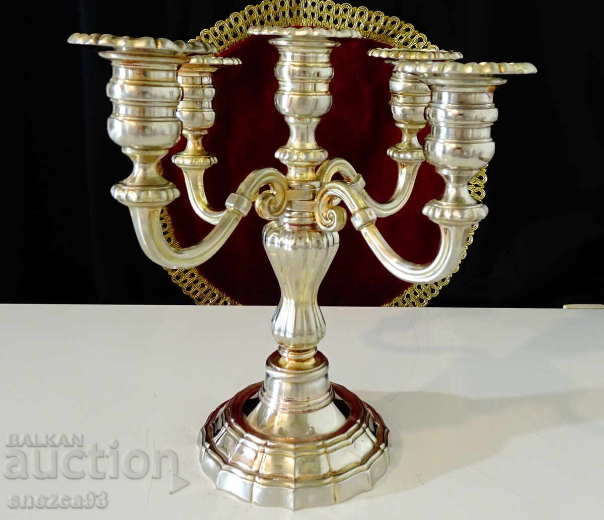 Ασημένιο κηροπήγιο πεντάδα, 1.6 κιλά, βικτοριανό