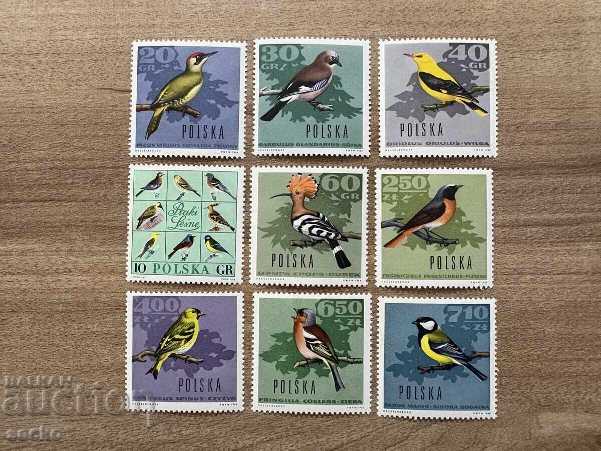 Πολωνία - Δασικά πτηνά (1966) MNH