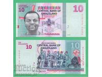 (¯`'•.¸ SWAZILAND 10 Emalangeni 2015 UNC ¸.•'´¯)