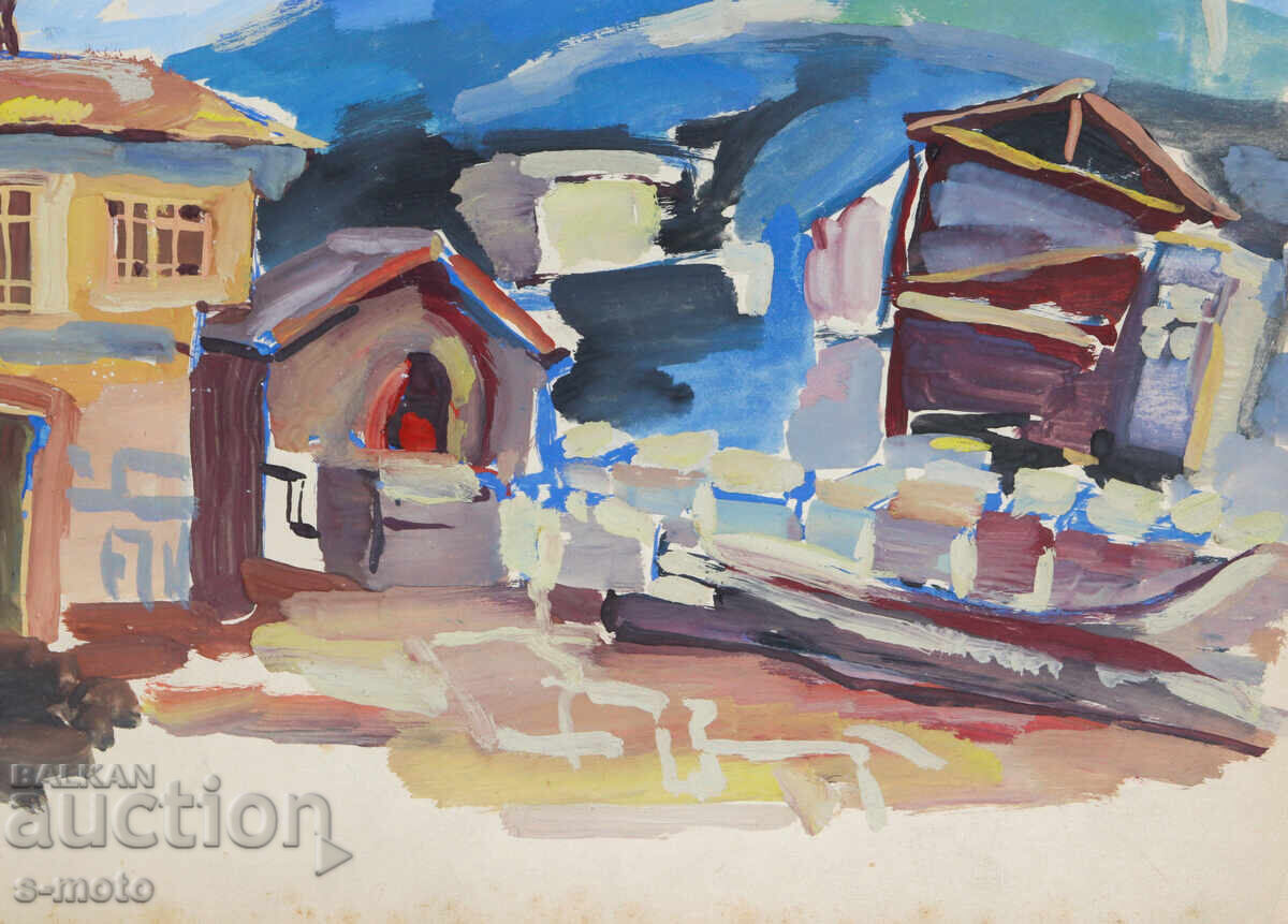 Old painting, rural landscape - 5