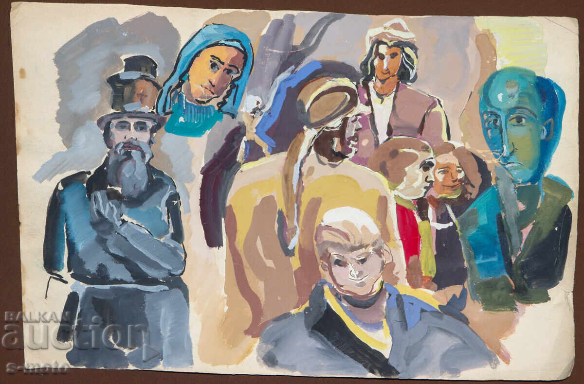 Παλαιός πίνακας με φιγούρες, σύνθεση, πορτρέτο με τιμή 140.00 BGN | € 71.58