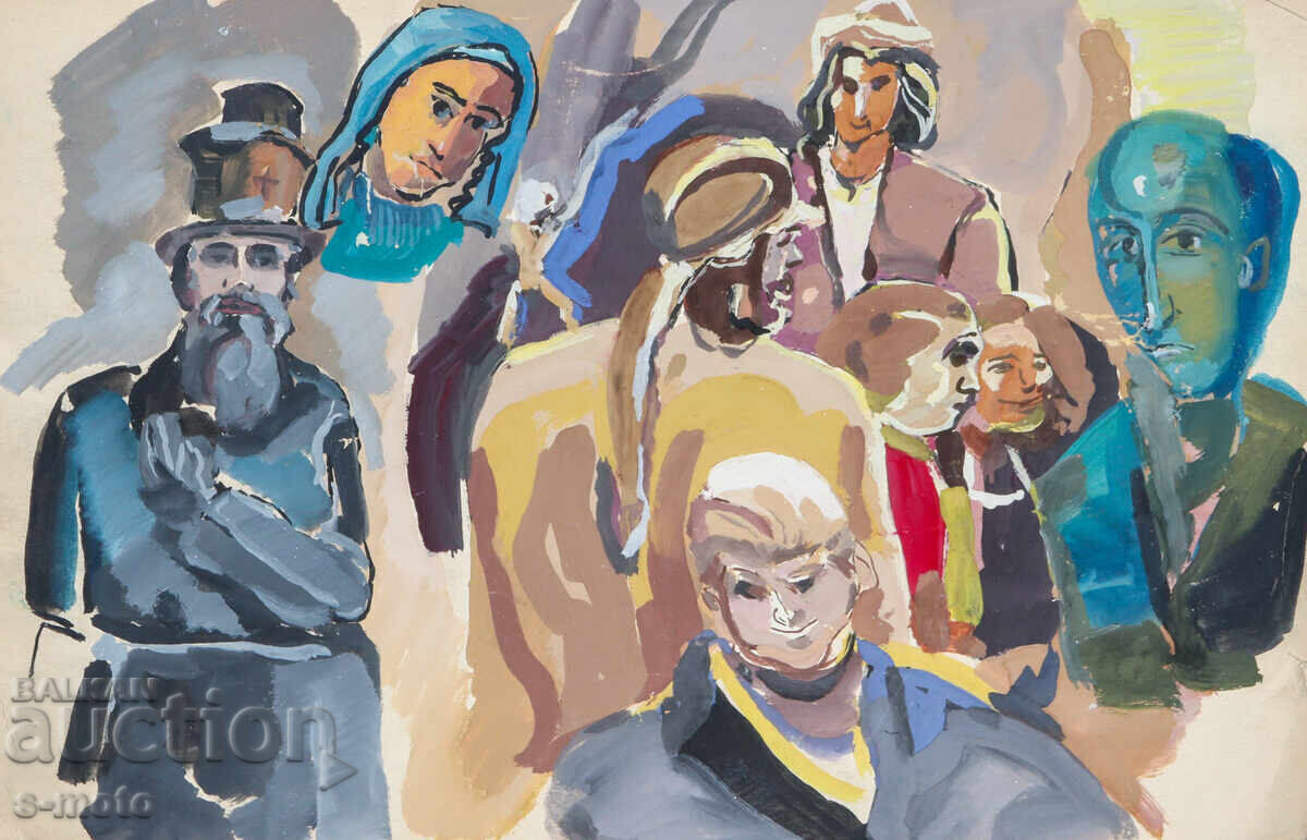 Δημοπρασία Παλαιός πίνακας με φιγούρες, σύνθεση, πορτρέτο