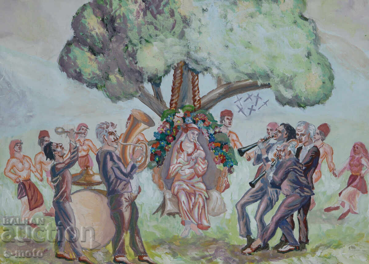 Auction Old painting, figurative composition Auction Old painting, figurative composition