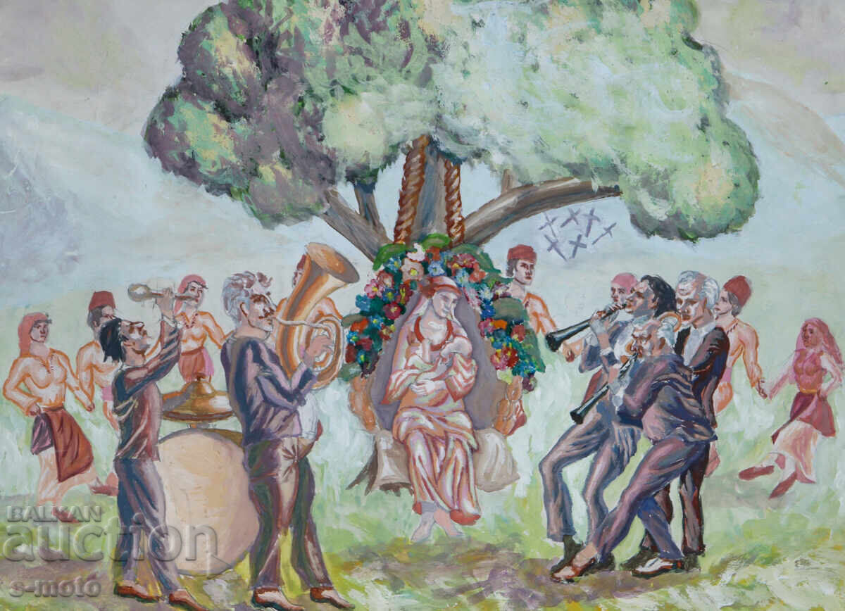 Old painting, figurative composition Old painting, figurative composition