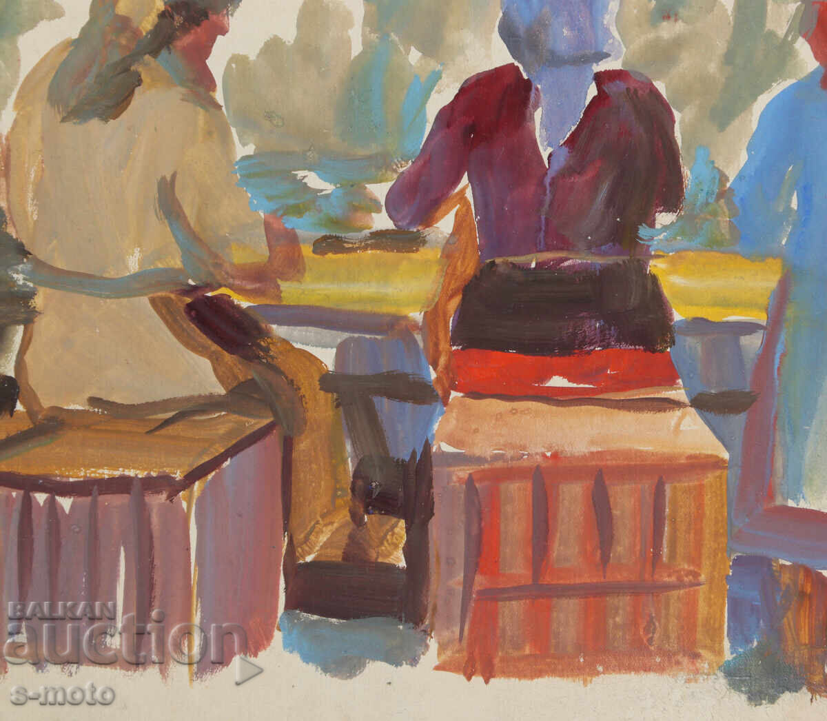 Tablou vechi compoziție figurativă portret - 5