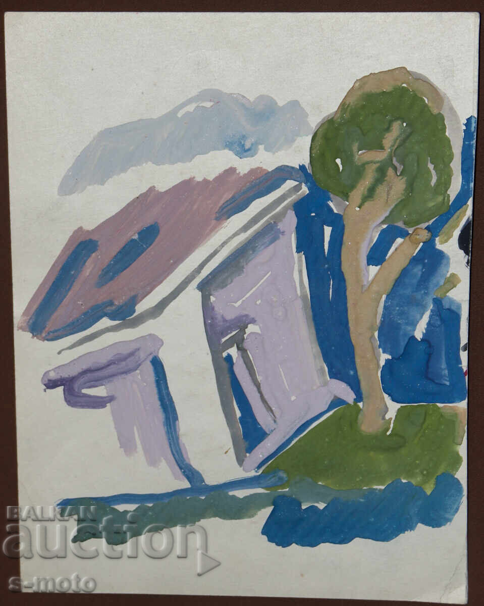 Old painting, rural landscape with price 140.00 BGN | € 71.58