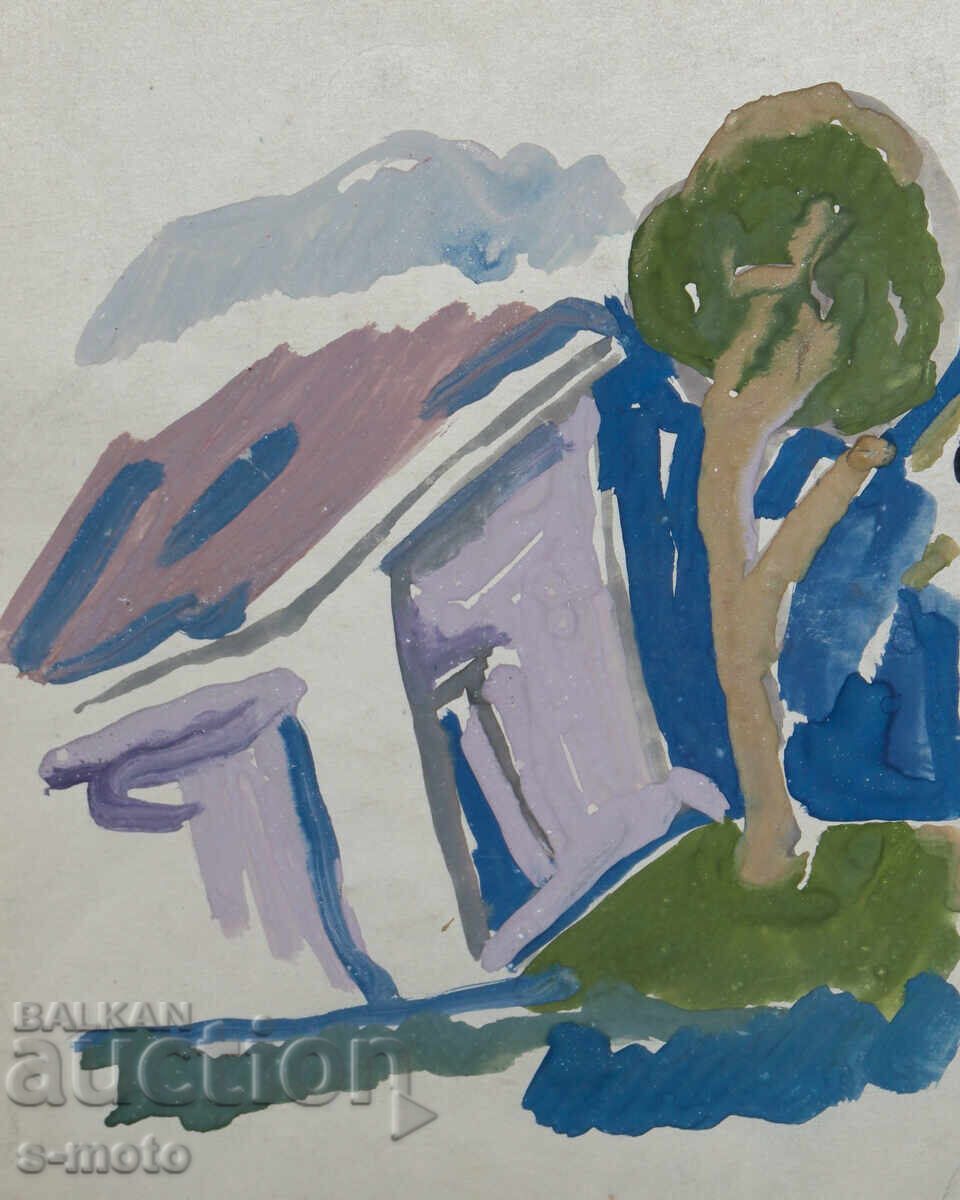 Auction  Old painting, rural landscape